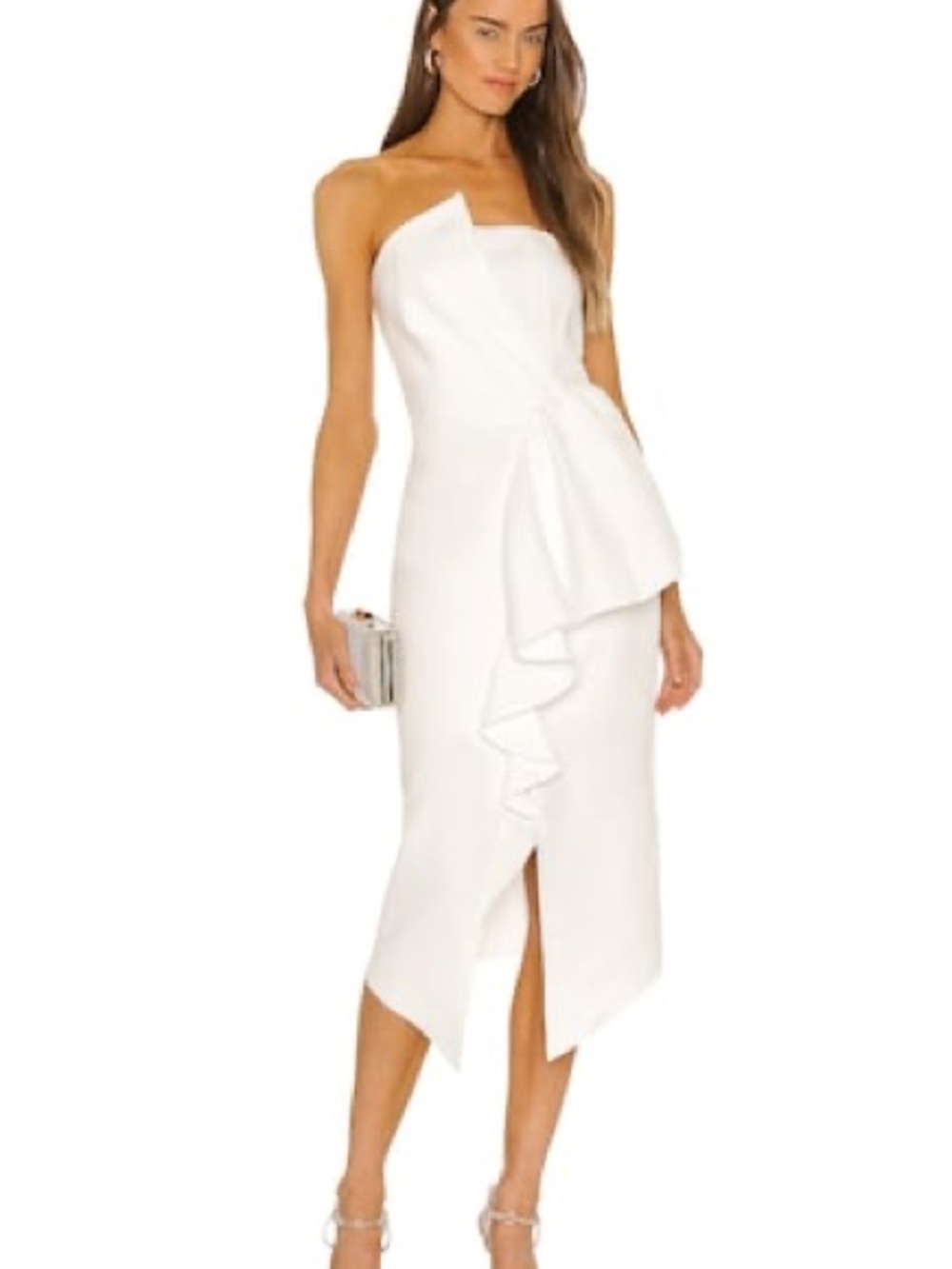 Revolve Elliatt Women's Strapless Reception Elegant Dress White Size Small